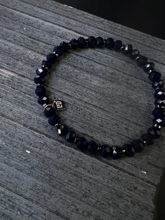 Navy Blue Crystals x Hematite Bracelet